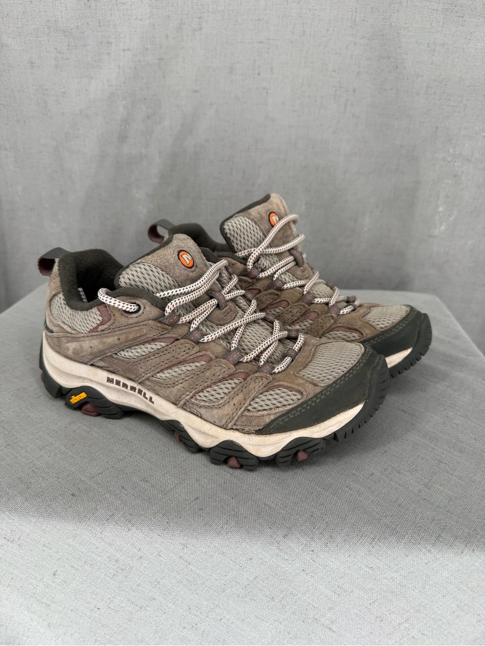Merrell Moab 3 Womens Hiking Trail Brown Shoes Falcon Brun Vibram 6.5 m